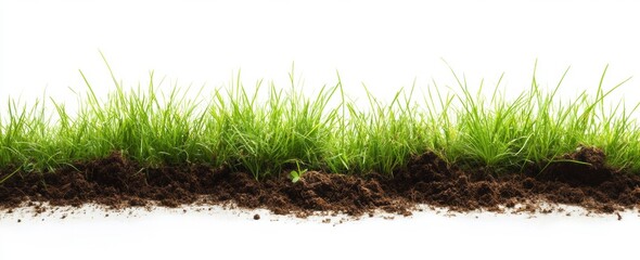 Wall Mural - green grass on white background
