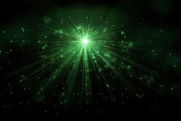 Wall Mural - 3d led panel with green nebula radiating lights, adding a dynamic and tech-forward visual effect.