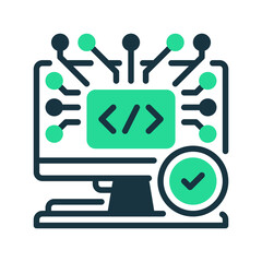 Wall Mural - algorithm testing line icon. linear style sign for mobile concept and web design. outline vector ico