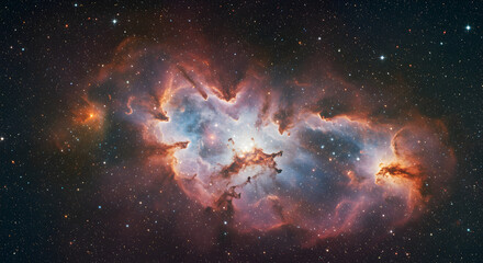 Wall Mural - a breathtaking view of a nebula in space with stars and cosmic dust