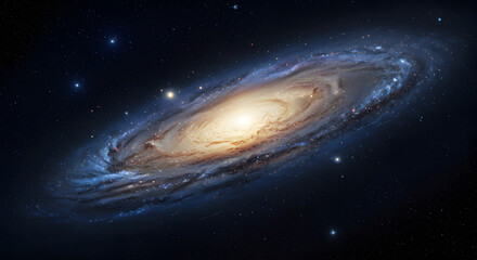 Wall Mural - a stunning image of a spiral galaxy with stars and cosmic background
