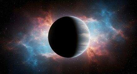 Wall Mural - a vibrant depiction of an exoplanet and nebulae in deep space