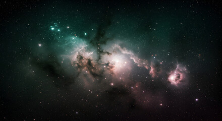 Wall Mural - stunning nebula and starfield in deep space: a cosmic landscape of wonders