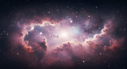 Wall Mural - stunning nebula and stars: a beautiful cosmic view into the deep space universe