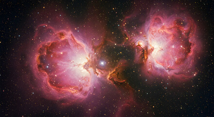 Wall Mural - stunning nebula in deep space displaying vivid colors and cosmic wonders