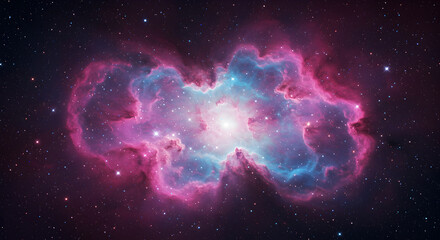 Wall Mural - stunning nebula in space with vibrant colors and numerous stars background