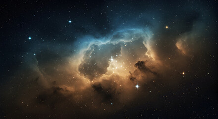 Wall Mural - stunning nebula with star clusters in the deep space background, cosmic beauty