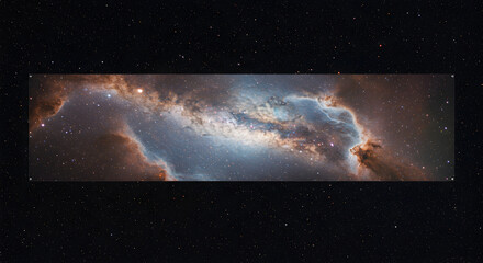 Wall Mural - stunning panoramic view of a nebula in space with vibrant colors and stars
