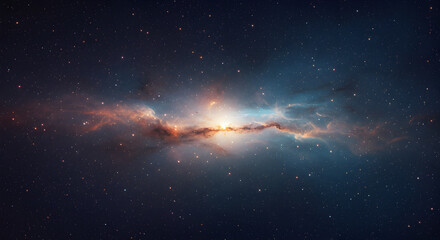 Wall Mural - stunning view of a bright galaxy with numerous stars in deep space background