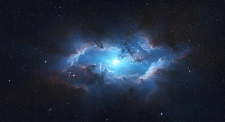 Wall Mural - stunning view of a bright nebula in deep space surrounded by stars
