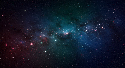 Wall Mural - stunning view of the galaxy with colorful nebulae and sparkling stars