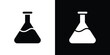 © Vince - Beaker icon in flat black solid vector set