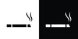 © Vince - Cigarette icon in flat black solid vector set