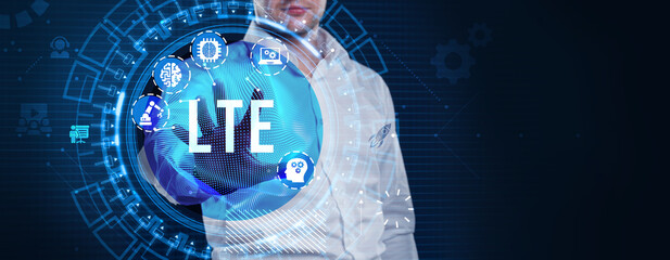 Business, Technology, Internet and network concept. LTE abbreviation, modern technology concept.