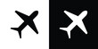 © Vince - Plane icon in flat black solid vector set