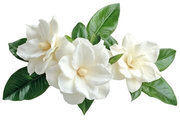 Wall Mural - delicate white gardenia blossom cluster — high-resolution isolated png with transparent background i