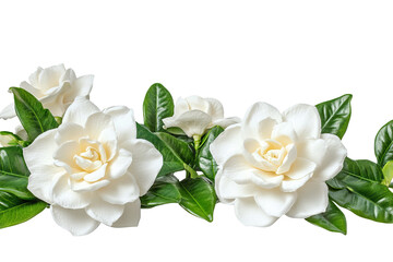 Wall Mural - delicate white gardenia blossom cluster — high-resolution isolated png with transparent background i