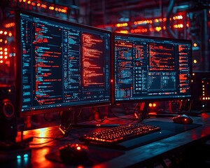 cybersecurity monitoring dashboard with hacked network connections