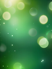 Wall Mural - elegant green abstract background with glowing bokeh lights, smooth texture, soft blur effects, and 