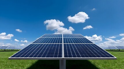 Solar panels in a field generating renewable energy