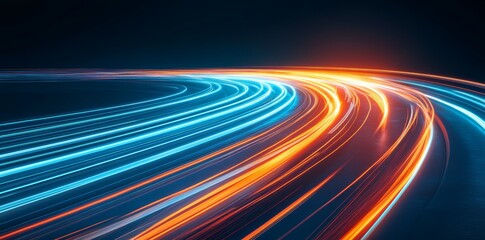 Wall Mural - abstract long exposure dynamic speed light trails background generated by artificial intelligence