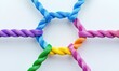 © MKS - A jumbled mass of multicoloured rope, symbolizing confusion and the thought process