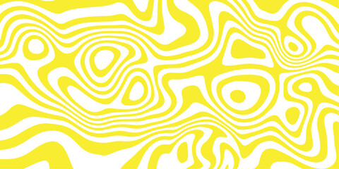 Wall Mural - Bright Yellow Topo Pattern – Energetic Mapping Design Texture.
