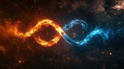 Wall Mural - Cosmic intertwined fire and ice