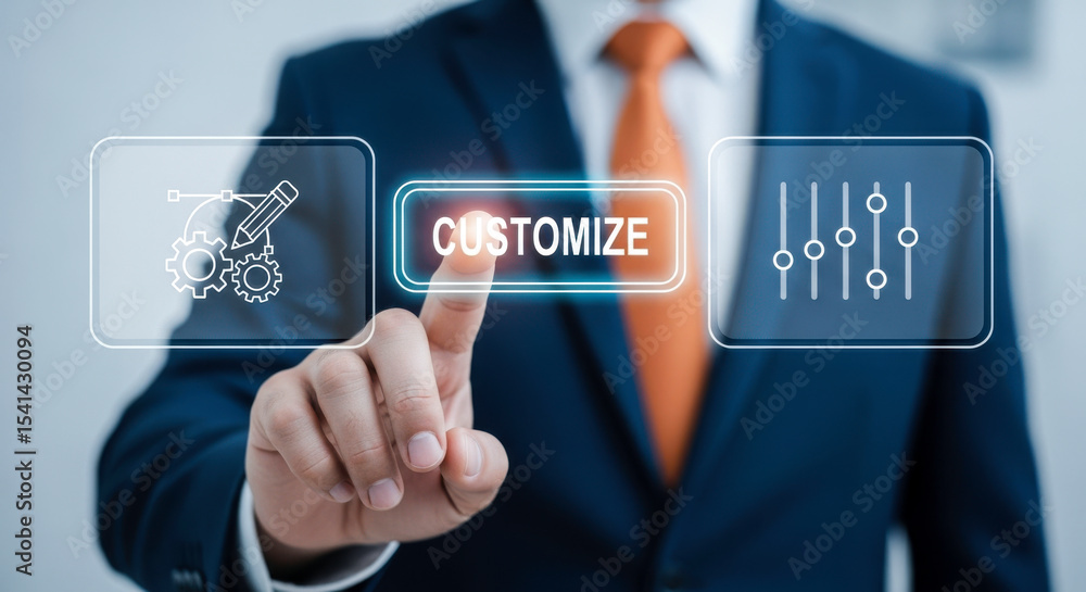Customizeable Options Customize settings options interface design business solutions ...