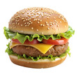 © Png Stock - Classic cheeseburger with lettuce and tomato isolated on white background