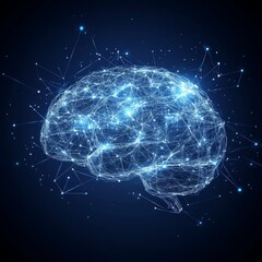 Wall Mural - Abstract Digital Brain Graphic