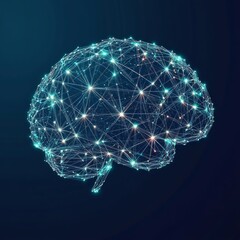 Wall Mural - Abstract Glowing Brain Network Illustration