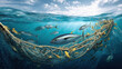 © Neha - fishing net full of fish is underwater