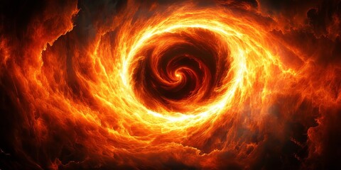 Wall Mural - vibrant red and orange abstract galaxy swirl with sparkling lights and fiery cosmic energy effects