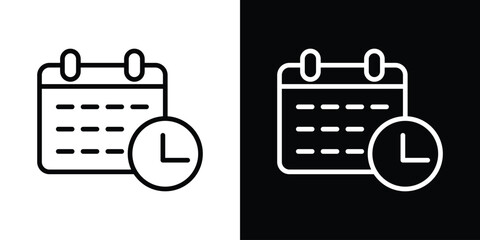 Schedule icon design. simple stroke line vector icon set