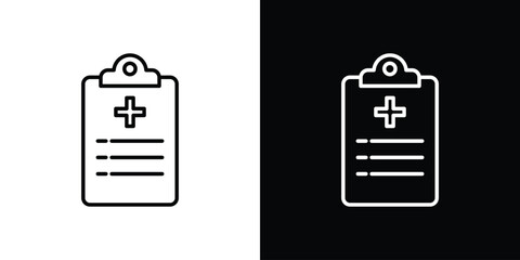 Medical report icon design. simple stroke line vector icon set