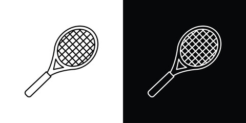 Racquet icon design. simple stroke line vector icon set