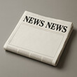 © Yearmuk Stodio 2 - 'Blank Folded Newspaper Front Page Mockup – Editable Headline Template on Gray Background'
