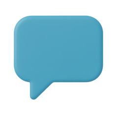 3D empty chat bubble icon. Clean and minimal symbol for messaging apps, placeholder text, or customizable chat design