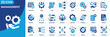 © Uniconlabs - management icon set collection in dual tone style. an icon pack contain manage, plan, lead, strategy, goal, task, team, schedule, organize, project