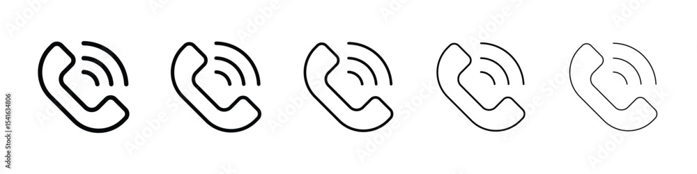 Call icon logo in stroke lines collection Stock Vector | Adobe Stock