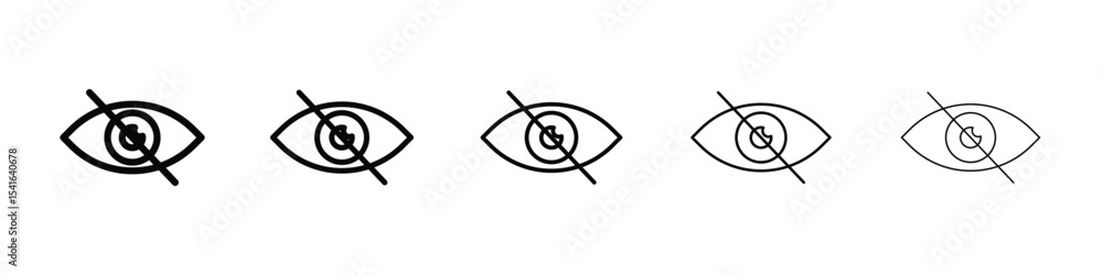 Eye crossed icon logo in stroke lines collection Stock Vector | Adobe Stock