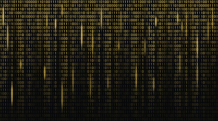 binary code background yellow program code matrix style
