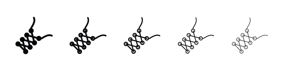 Shoe lace icon logo in stroke lines collection