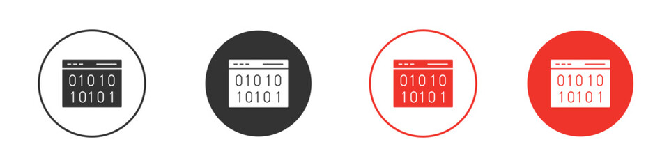 Binary code icon Logos. Flat Vector Icon Design Template