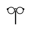 © dipu - Black Silhouette Vector Glasses Stick Prop Icon White Background