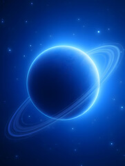 Wall Mural - planets on blue background, outer space galaxy science fiction background