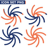 Disegno set icon del set di icone della linea dell'uragano. - illustrazioni a spirale