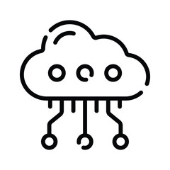 Wall Mural - visually appealing linear icon of digital cloud storage