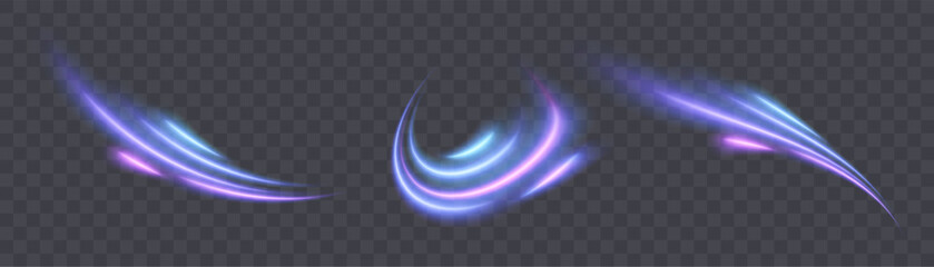Canvas Print - fairytale lines of light twist in a magical vortex, shimmering with a soft pink and blue glow. the l